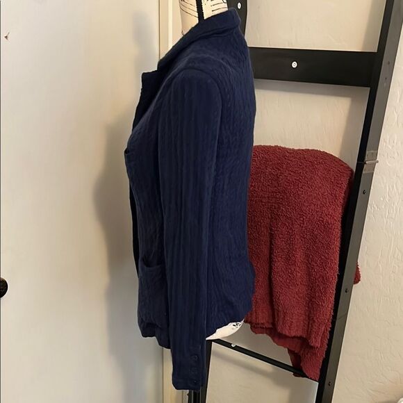 Joie Blue Alyshia Pockets Cardigan Blazer Modern Boho Office Preppy Academia - Picture 4 of 10